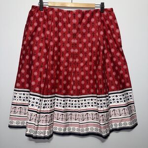Charter Club Nautical Anchor Red White & Blue A-Line Coastal Skirt Size 10